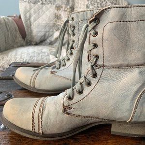 Steve Madden Light Blue Suede Combat Boots